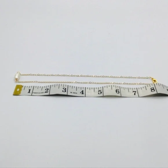 Pearl Beach Necklace Fresh Water Pearl Pendant Boho Gold Tone Chain Minimalist - Picture 6 of 6